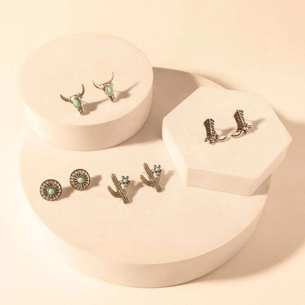 Myra Sonoran Stud Set - Turquoise detail