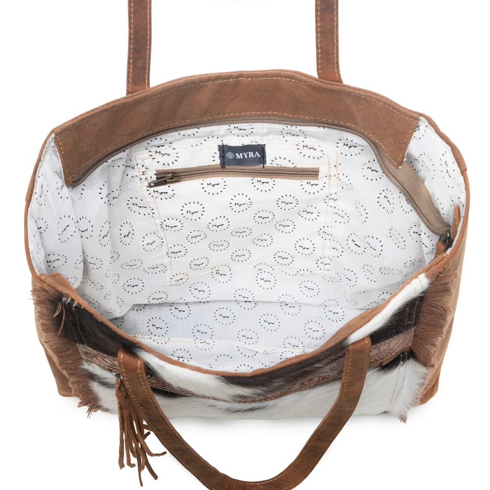 Myra Bronco Ridge Hand Tooled Bag- Canyon Tan