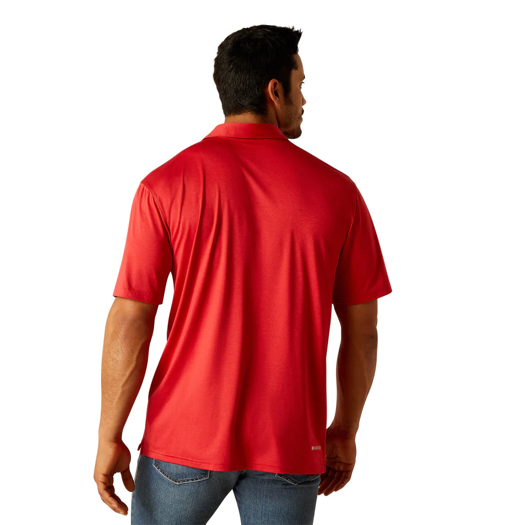 Ariat Men's Charger 2.0 Short Sleeve Polo Shirt - Haute Red