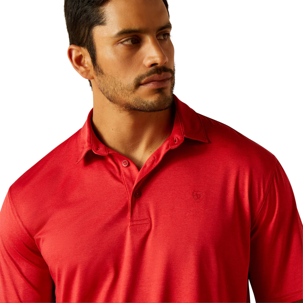 Ariat Men's Charger 2.0 Short Sleeve Polo Shirt - Haute Red