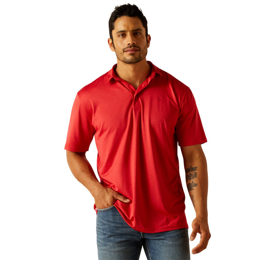 Ariat Men's Charger 2.0 Short Sleeve Polo Shirt - Haute Red