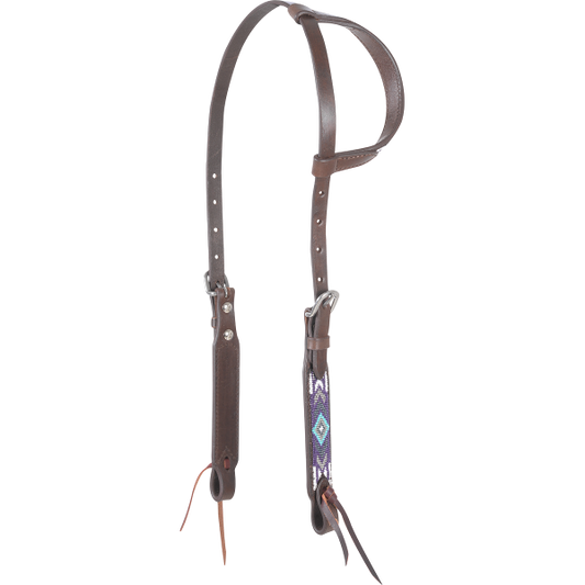 Cashel Beaded Slip Ear Headstall - Angle Fire