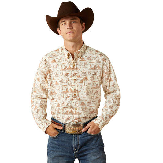 Ariat Men's Saint Classic Long Sleeve Fit Shirt - Cream