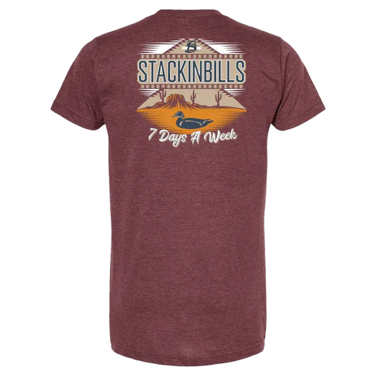 Stackin Bills Butte Tee Shirt - Maroon