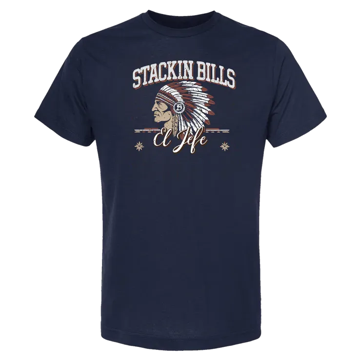 Stackin Bills Cigar Tee Shirt - Navy