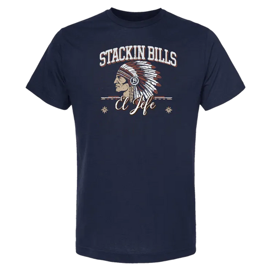 Stackin Bills Cigar Tee Shirt - Navy