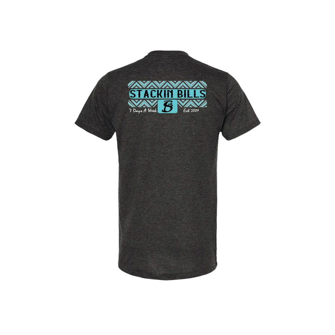 Stackin Bills Totem Tee Shirt - Charcoal