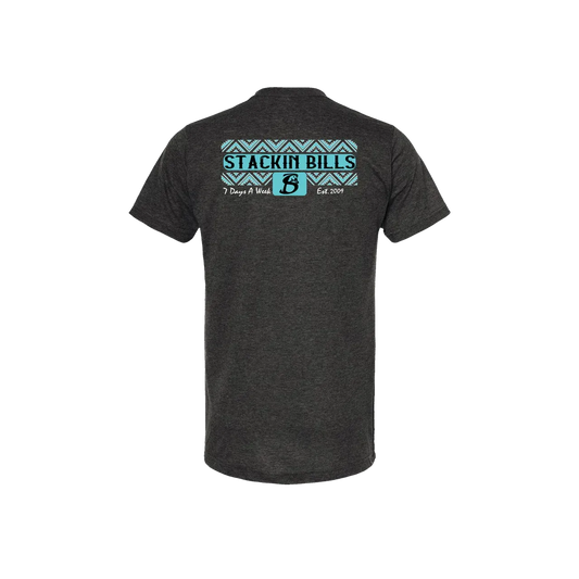 Stackin Bills Totem Tee Shirt - Charcoal