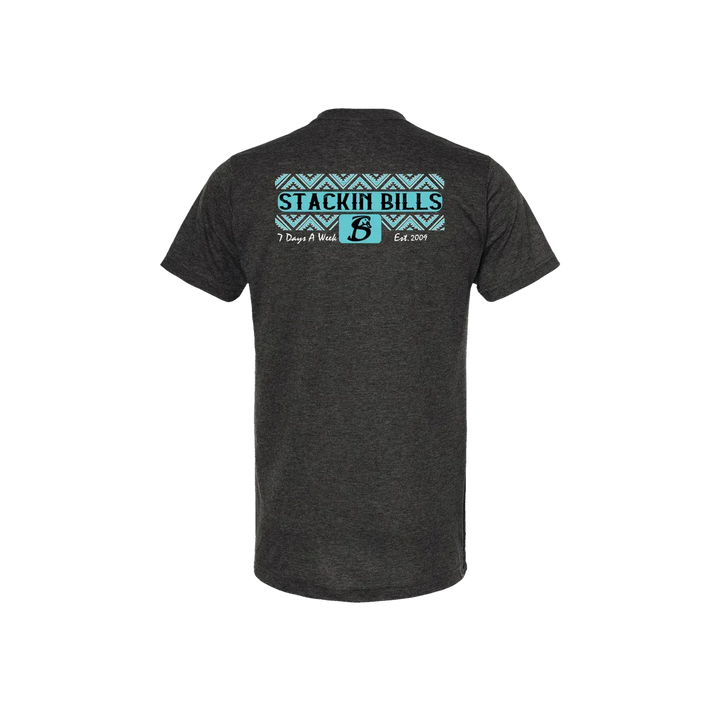 Stackin Bills Totem Tee Shirt - Charcoal