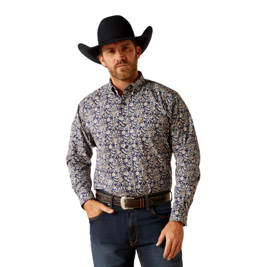 Ariat Men's Creighton Classic Fit Long Sleeve Shirt - Brown