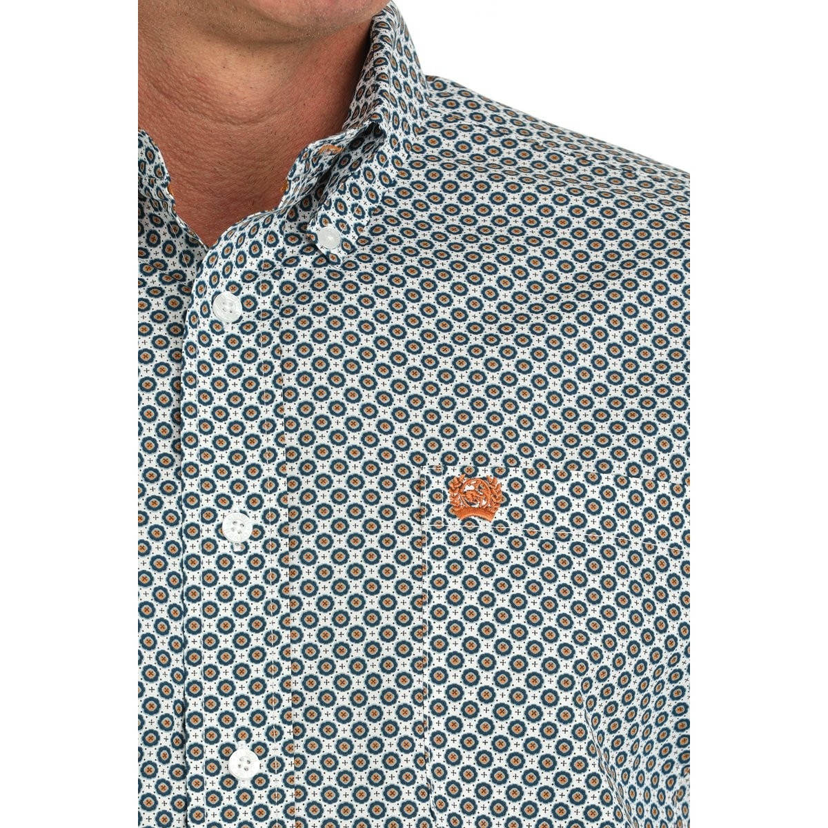 Cinch Men's Long Sleeve Print Shirt- White