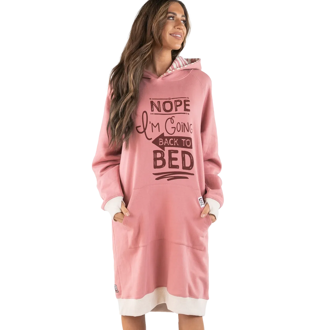 Lazy One Unisex Back to Sleep Hoodie- Pink