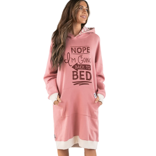 Lazy One Unisex Back to Sleep Hoodie- Pink