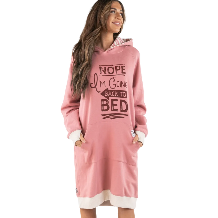 Lazy One Unisex Back to Sleep Hoodie- Pink