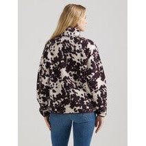 Wrangler Women's HO24 Cowprint Sherpa Snap Jacket - Brown