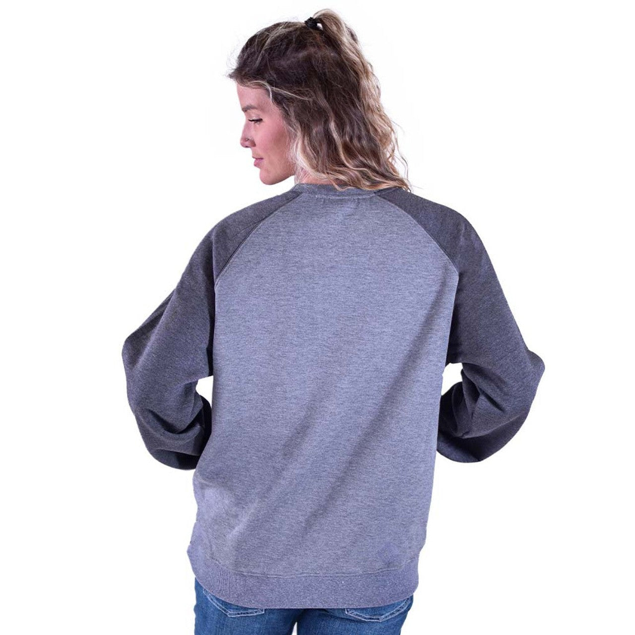 Cowgirl Tuff Unisex Crew Neck Sweatshirt - Aztec Graphic - Graphite