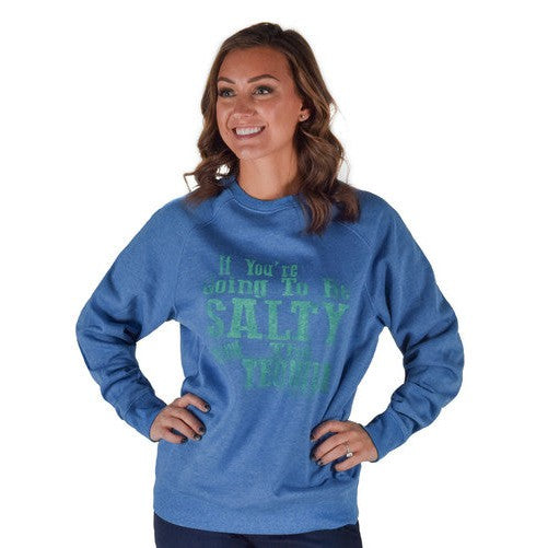 Cowgirl Tuff Unisex Crew Neck Sweatshirt - Salty Tequila - Royal Blue