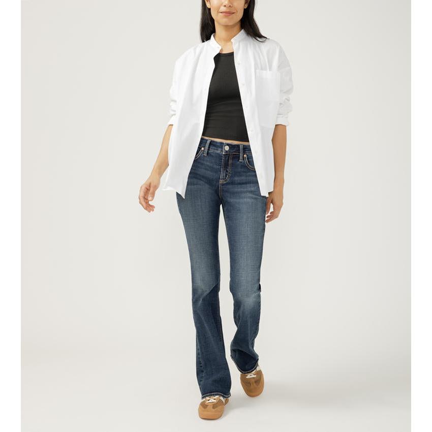 Silver Elyse Mid Rise  Bootcut Jeans- Hyde Park