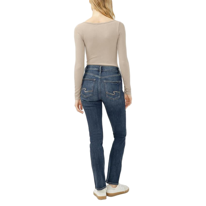 Silver Women's High Rise Avery Straight Leg Jeans- Maisie
