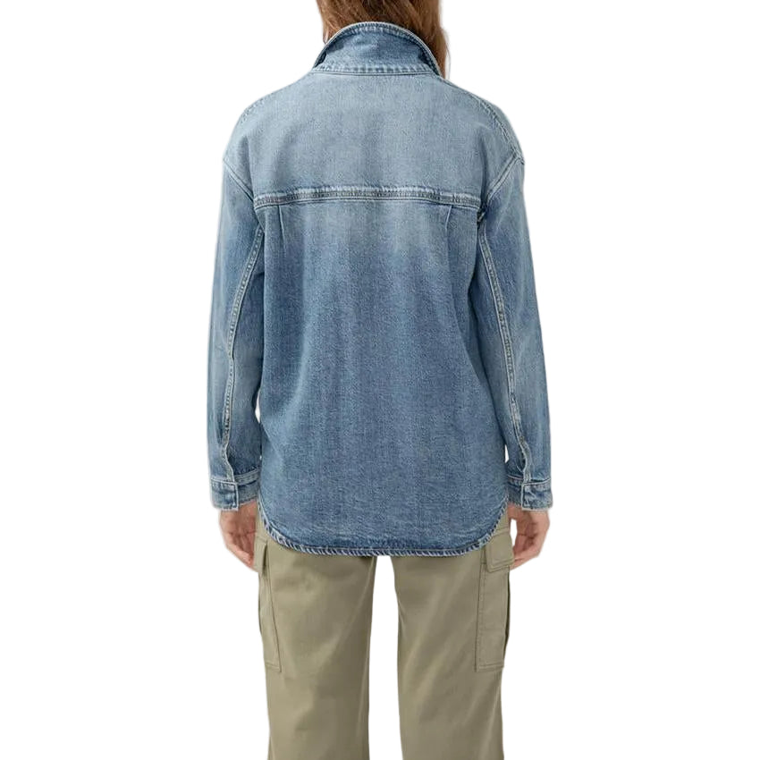 Silver Women's Shirt Jacket - Indigo