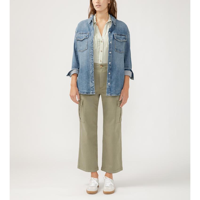 Silver Women's Shirt Jacket-Indigo