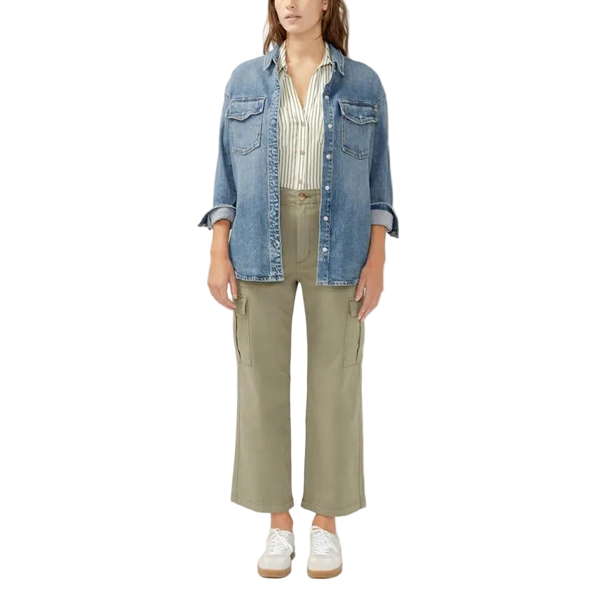 Silver Women's Shirt Jacket - Indigo