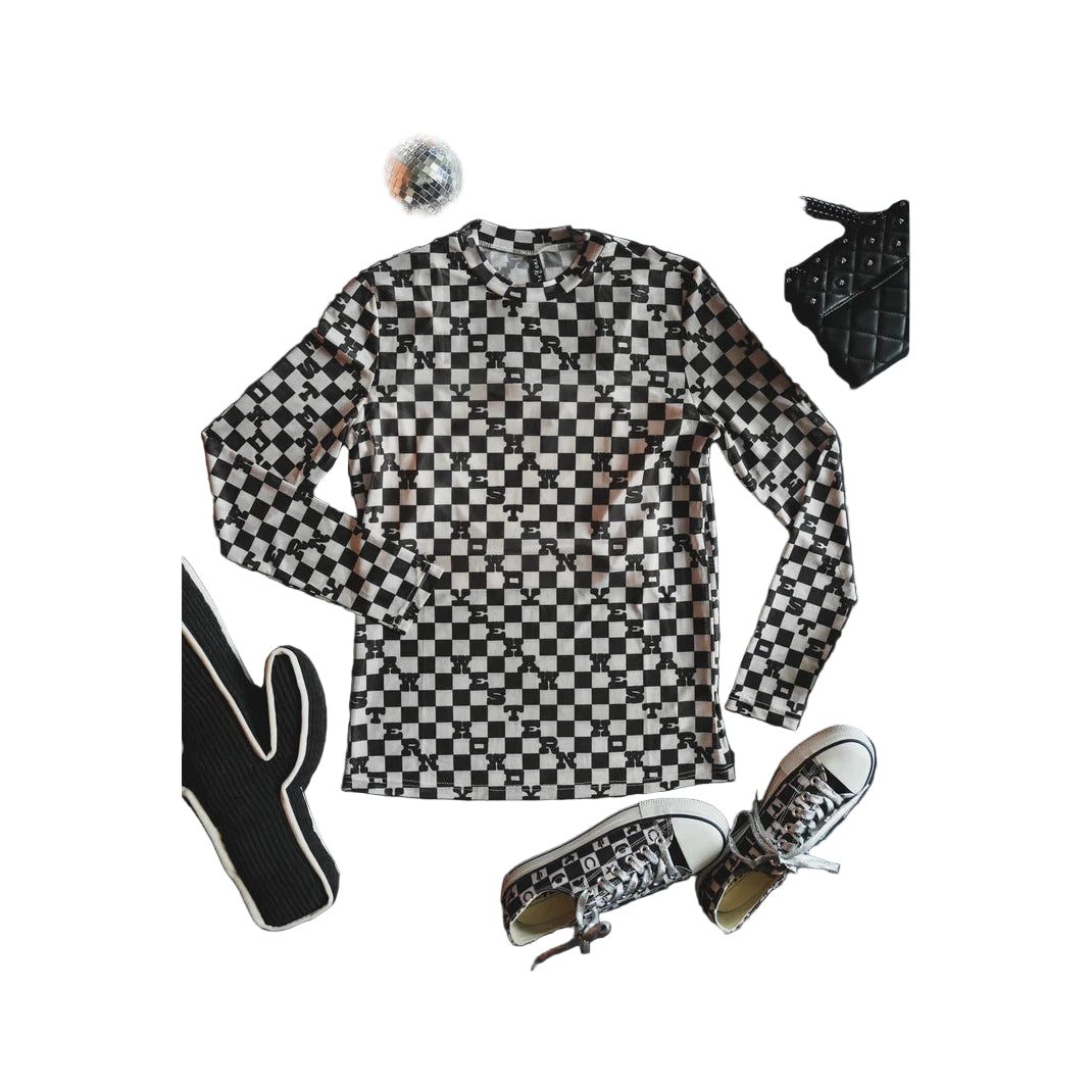 2 Fly Women's Slang N Bang Long Sleeve Mesh Top - Black/White