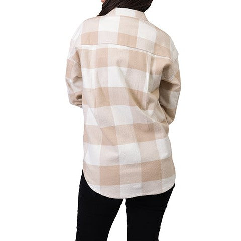 Silver Women's Checkered Flannel Shirt - Beige