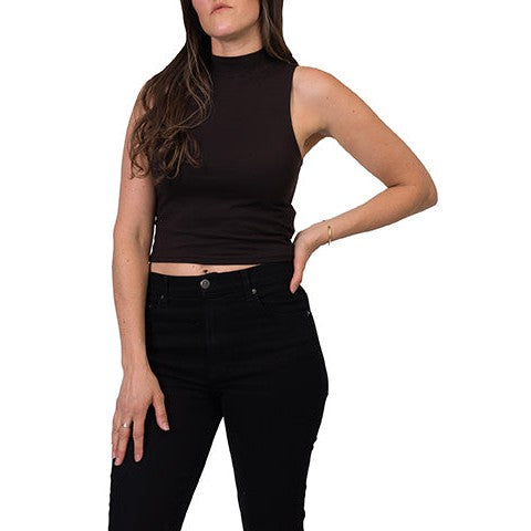 Silver Women's Mock Neck Sleeveless Knit Top