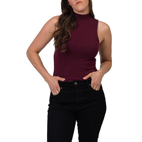 Silver Women's Mock Neck Sleeveless Knit Top