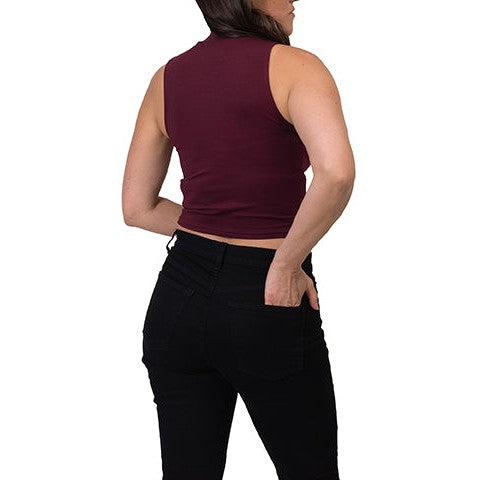 Silver Women's Mock Neck Sleeveless Knit Top