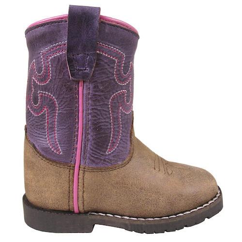 Smoky Mountain Boots Toddler Autry Western Boots- Distressed Brown/Purple