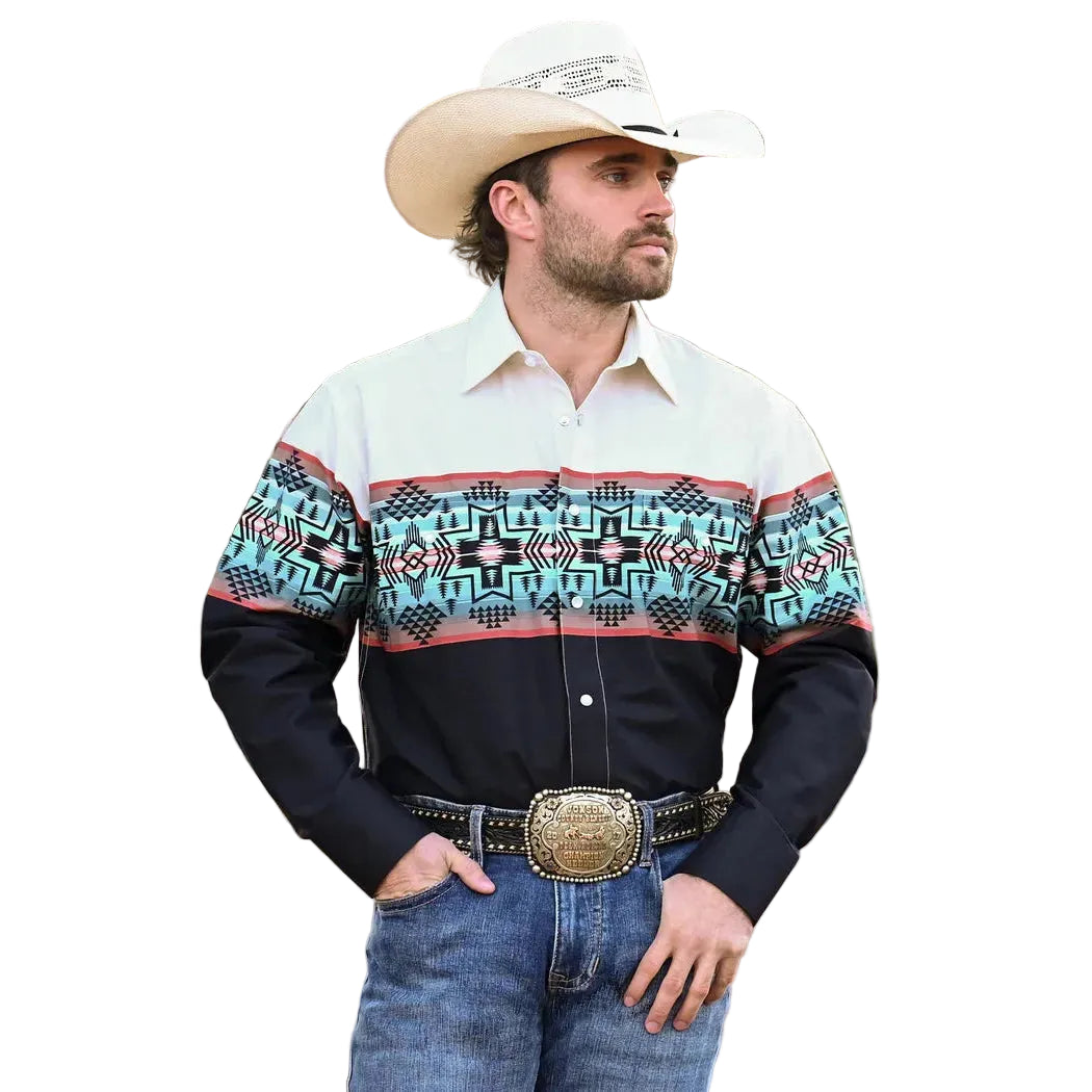 Panhandle Men's Boarders Long Sleeve 2 Pocket Snap Shirt - Tan