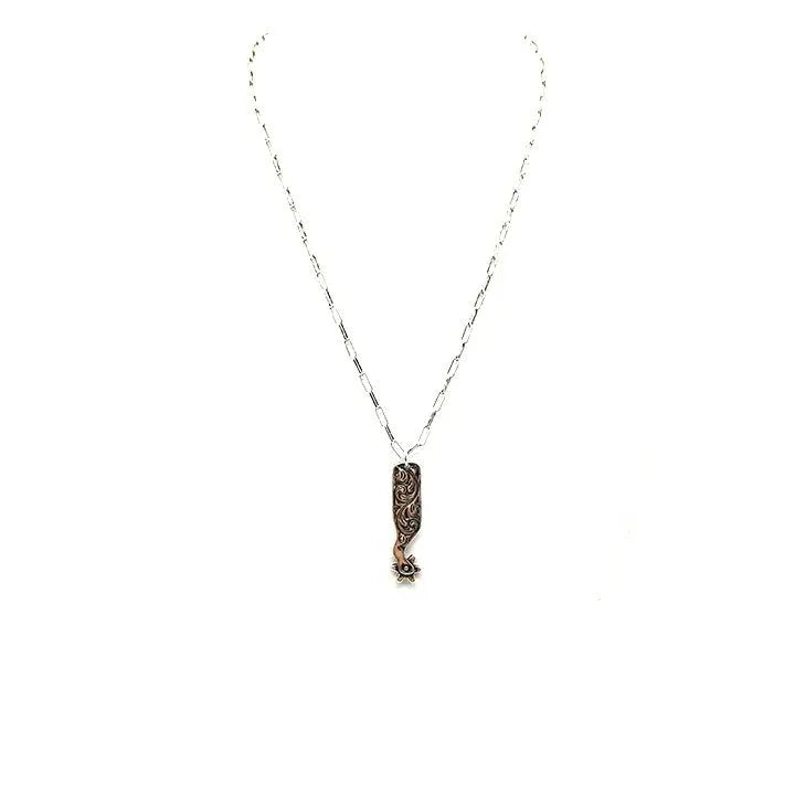 Snowing West Engraved Spur Pendant Necklace
