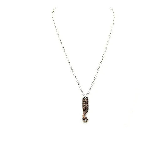 Snowing West Engraved Spur Pendant Necklace