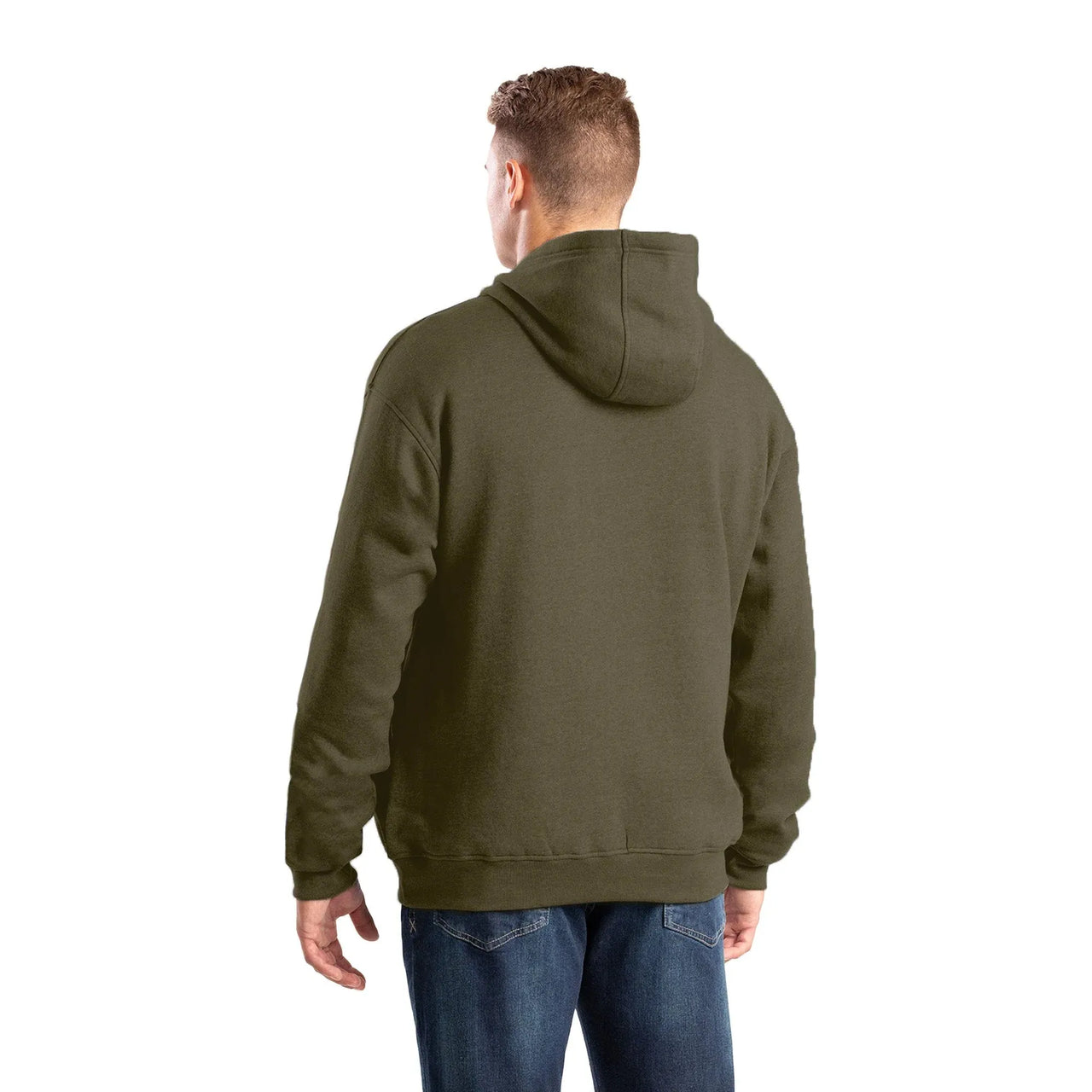Berne Men's Zippered Pocket Hooded Pullover Sweatshirt - Assorted Colours