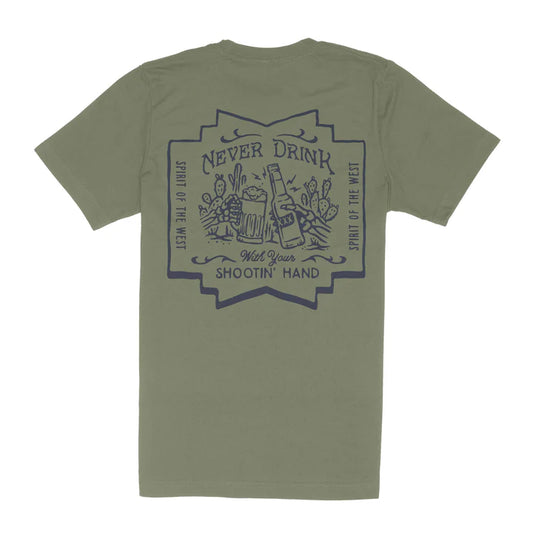 Sendero Men's Shootin' Hand Salud Short Sleeve Tee Shirt - Sage
