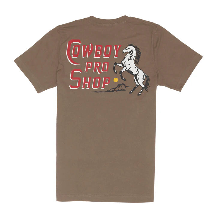 Sendero Men's Cowboy Pro Shop Short Sleeve Tee Shirt - Light Brown - Irvine Tack & Western Wear