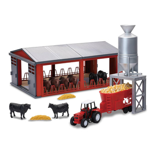 Cattle Farm W/Shed & Feeding Silo Play Set