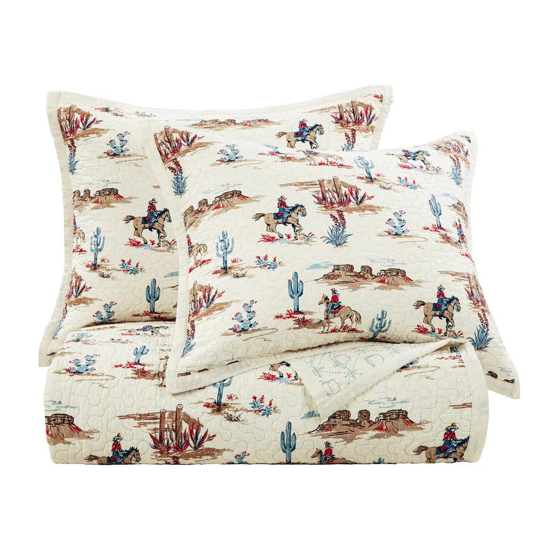 Hi End Accents Desert Trail Reversible Quilt Set- Sandstone