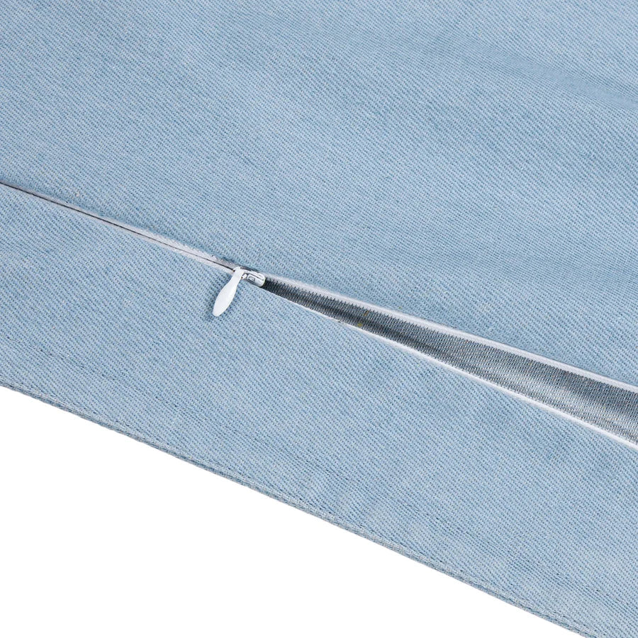 Hi End Accents Denim Embroidery 18 x 18 Saguaro Skyline Pillow- Blue