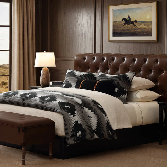 Hi End Accents Silverado Chenille Jacquard 3 Piece Comforter Cover Set- Black