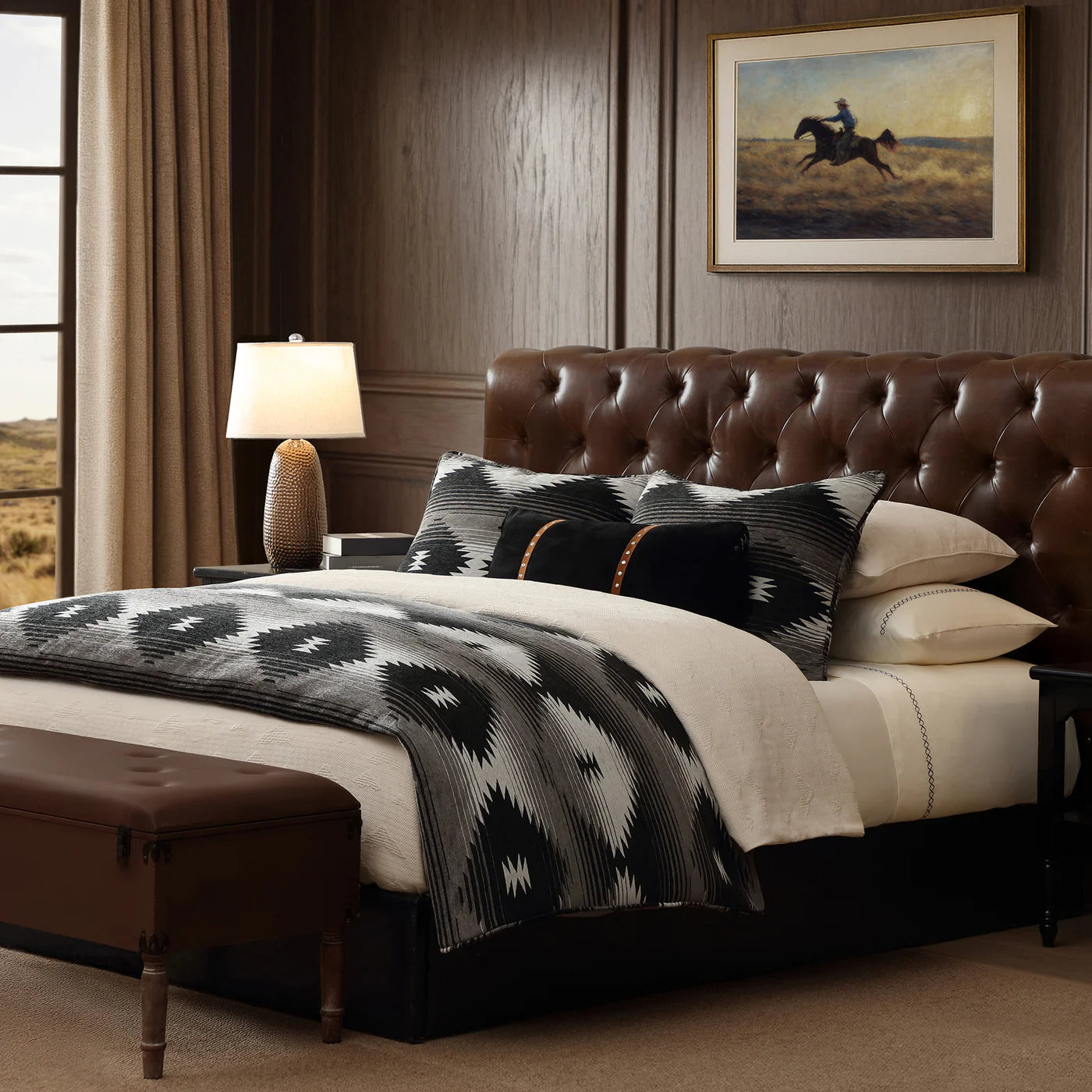 Hi End Accents Silverado Chenille Jacquard 3 Piece Duvet Cover Set- Black