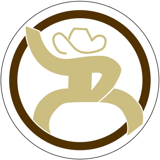 Hooey Roughy Strap Brown Circle Sticker - Tan/Brown
