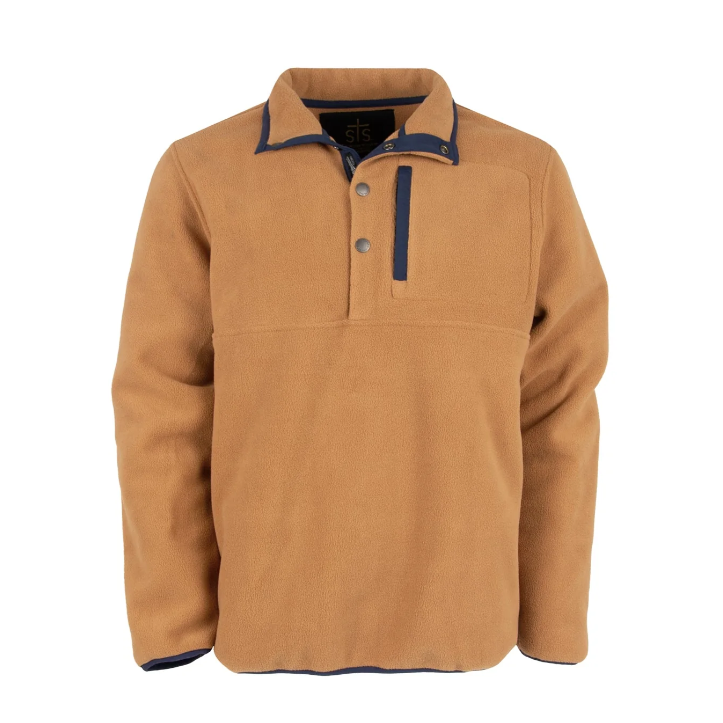 STS Men's Ranchwear Fleece Pullover Jacket - Wren Camel/Navy