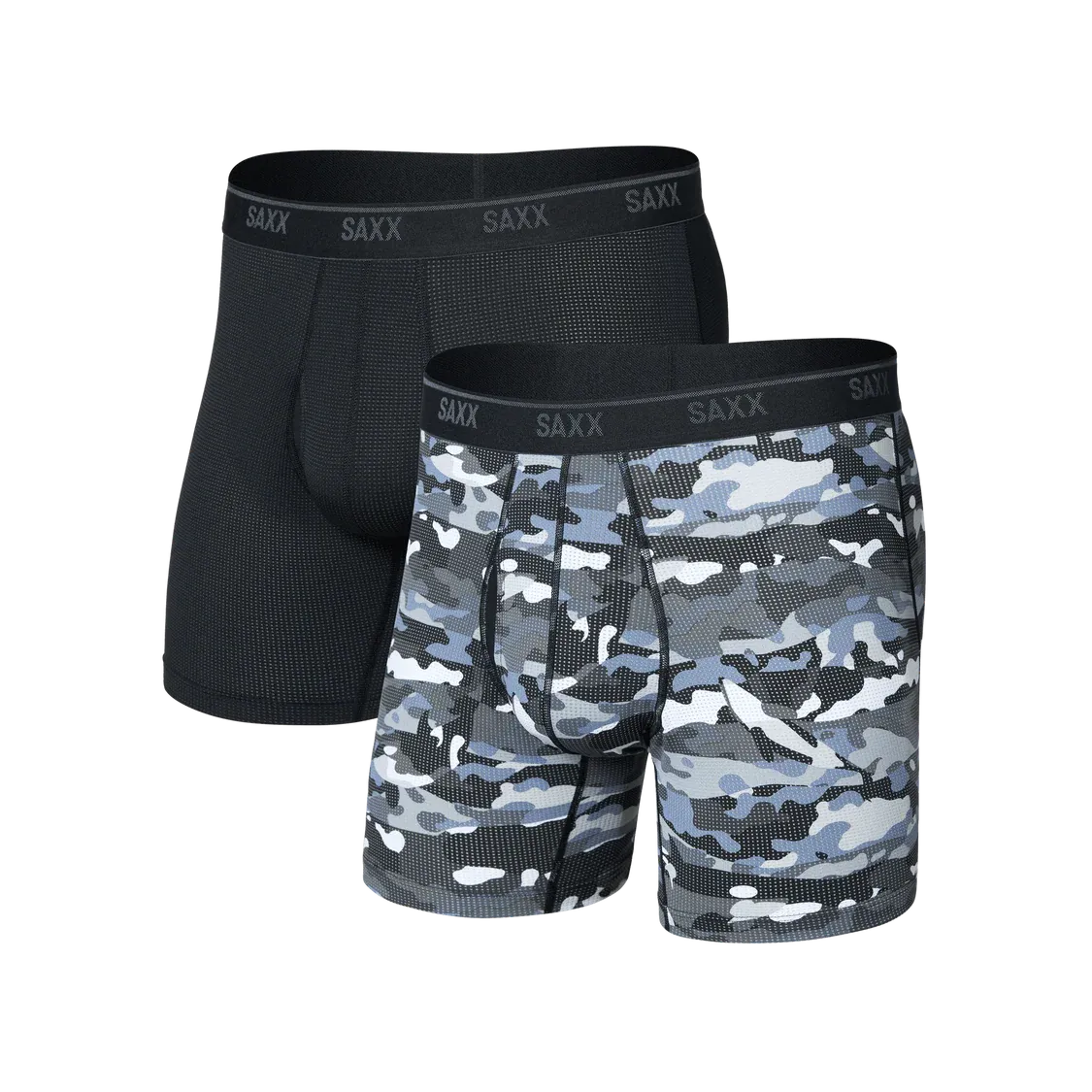 Saxx Men's Multi-Sport Mesh Boxer Brief - 2 pack- Killer Kamo Black