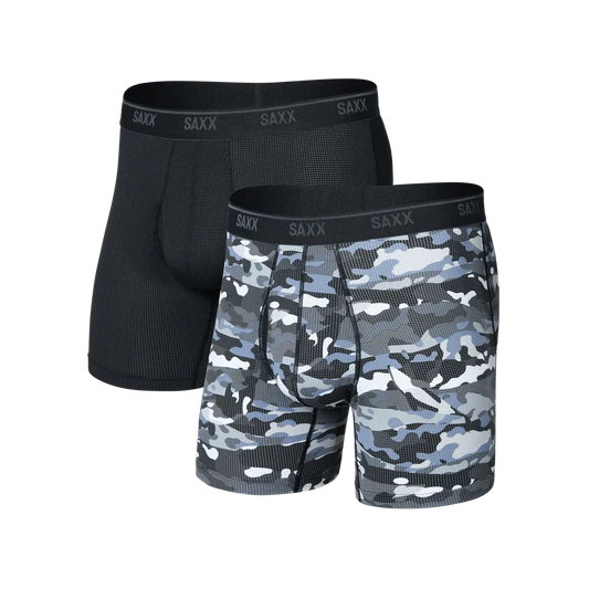 Saxx Men's Multi-Sport Mesh Boxer Brief - 2 pack- Killer Kamo Black