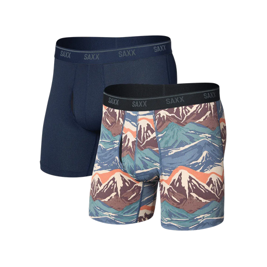 Saxx Men's Multi-Sport Mesh Boxer Brief - 2 pack- Mountain Top/Maritime