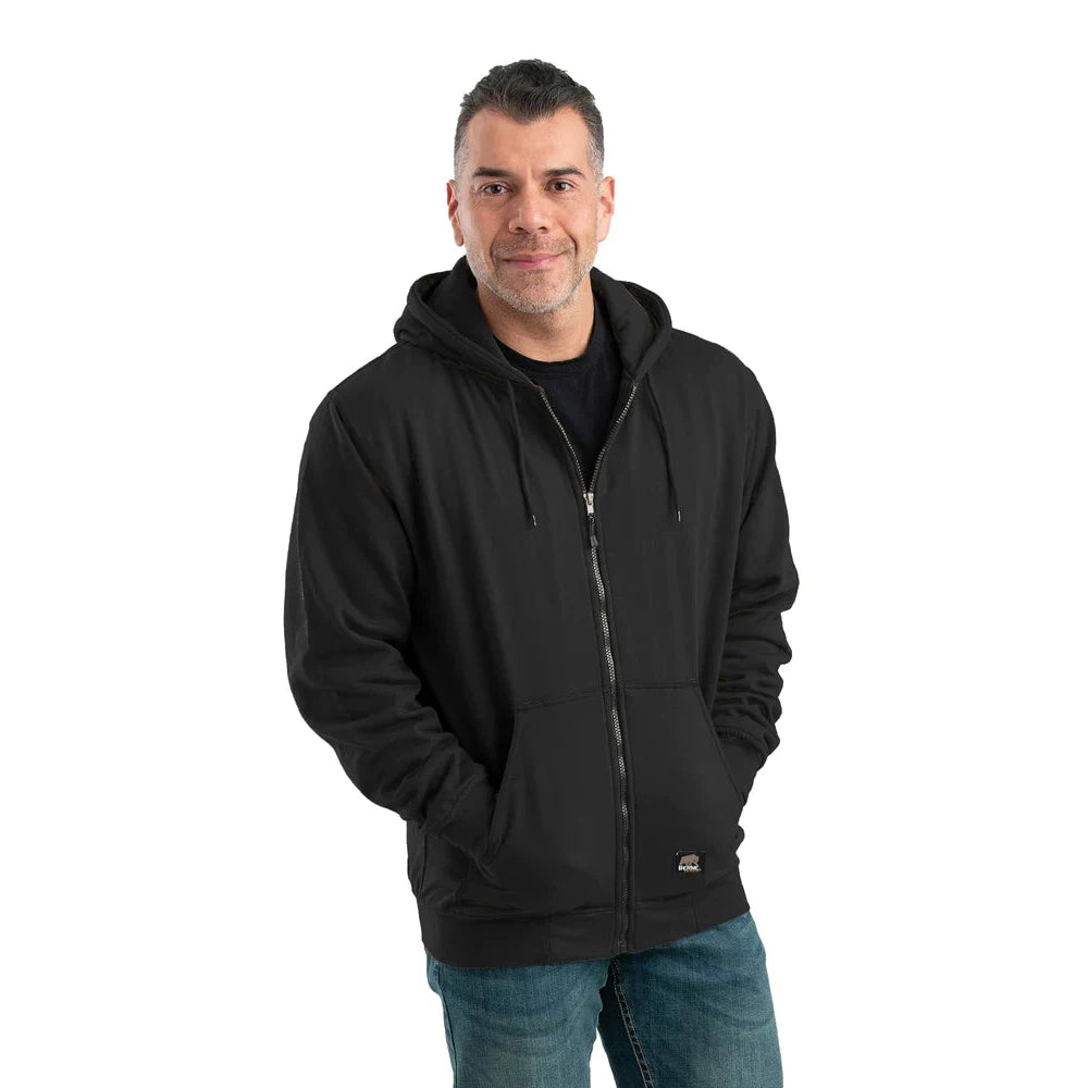 Berne Men's Heritage Thermal-Lined Full-Zip Hooded Sweatshirt - Black