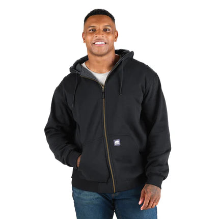 Berne Men's Heritage Grid Fleece Lined Full Zip Hooded Sweatshirt - Multiple Colours